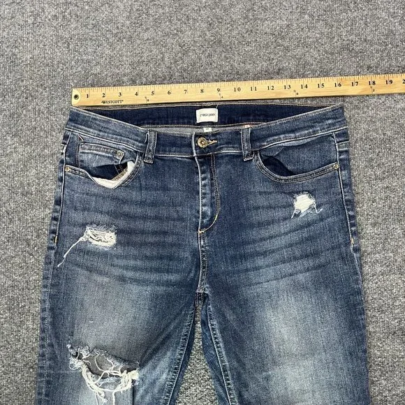 Sneak Peek Womens Distressed Sexy Boyfriend Jeans Size 13 Med Wash Cotton Blend - Picture 5 of 8